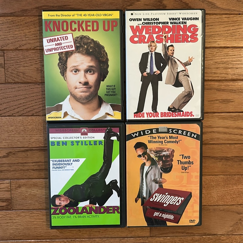 📀 COMEDY DVDs BUNDLE 4 Zoolander knocked up wedding crashers swingers